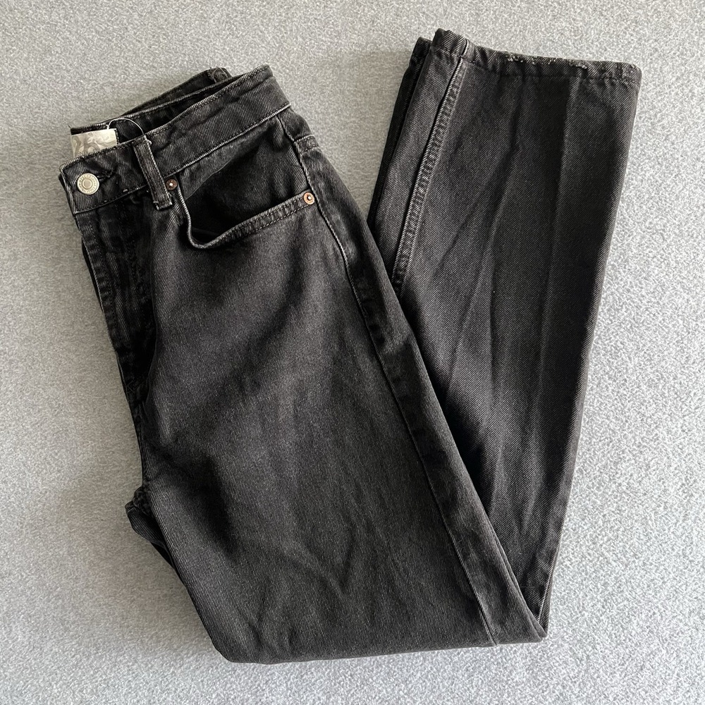 We The Free Free People Women's High‎ Rise Black Jeans Size 26 Tapered Faded